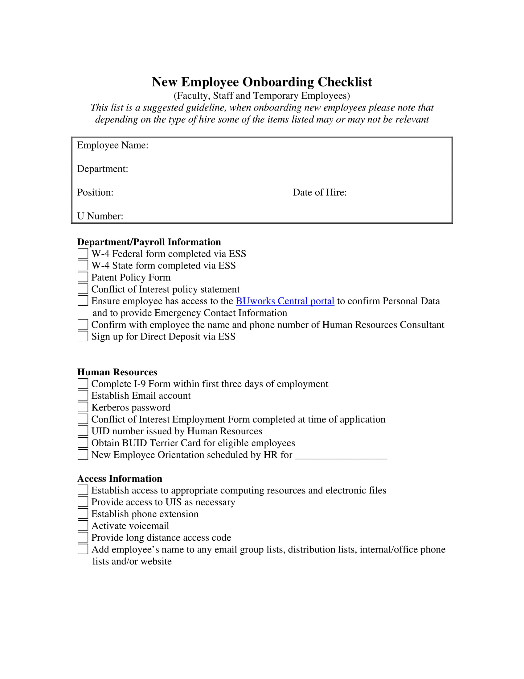 HR Checklist 26+ Examples, Word, Apple Pages, Google Docs, PDF