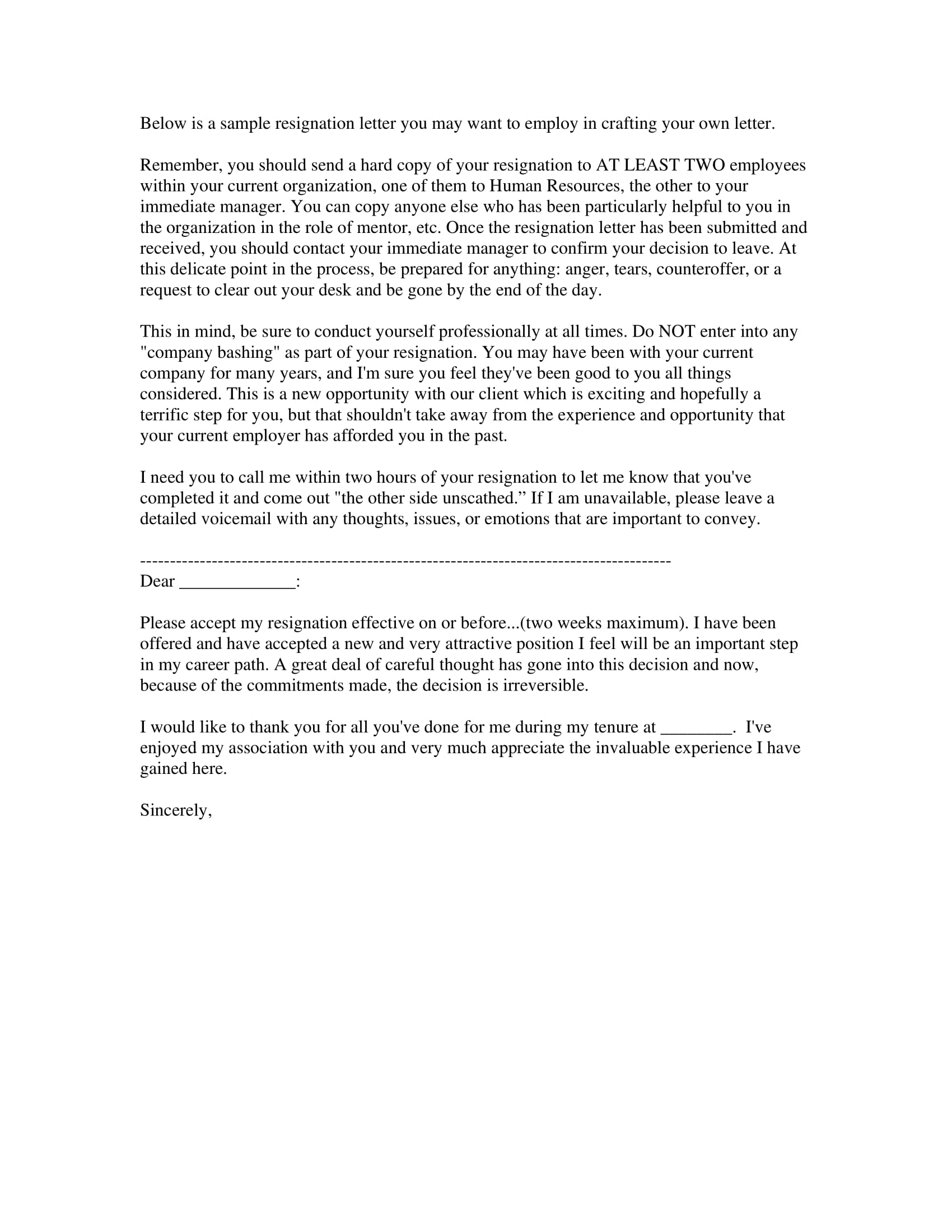 Emotional Resignation Letter Sample Resignation Letter