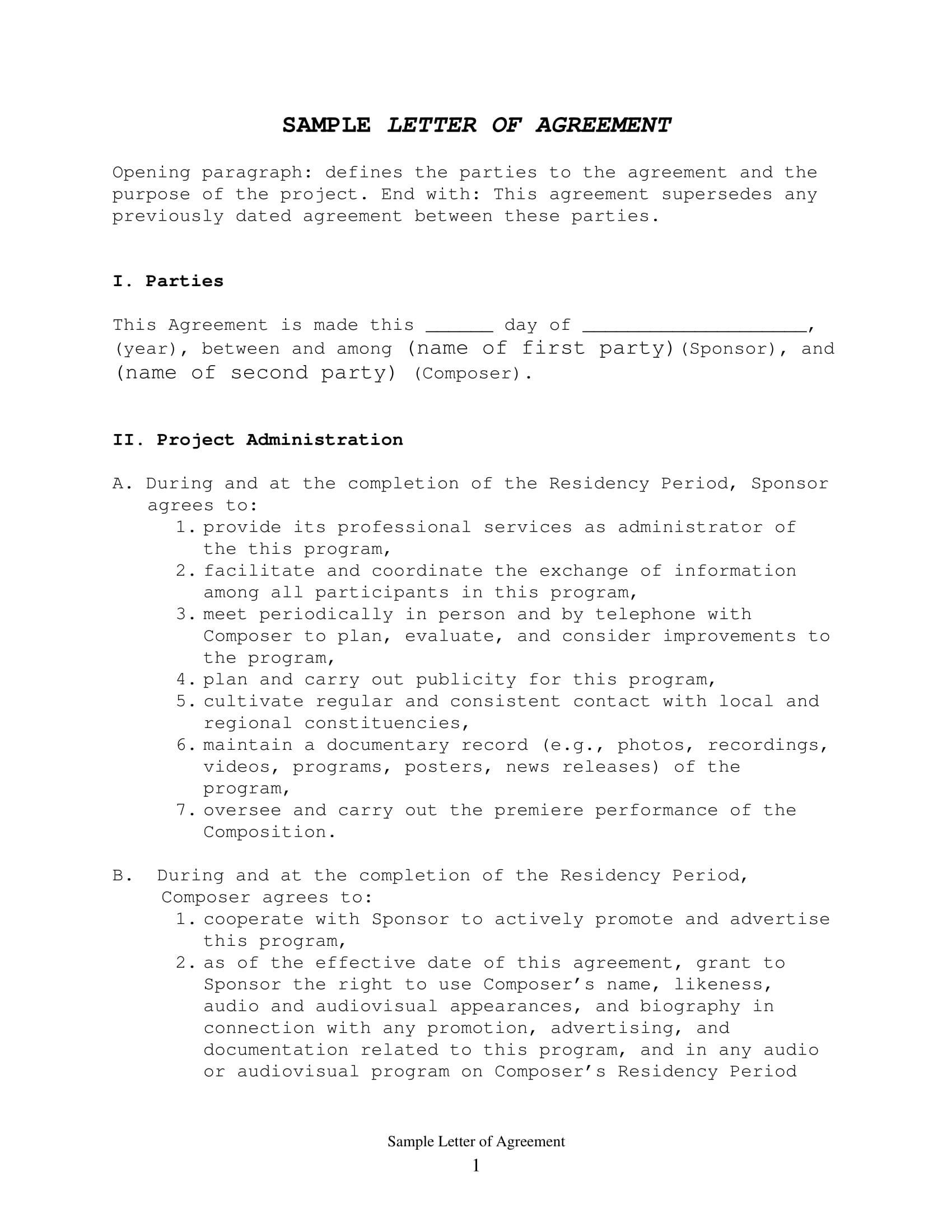 Agreement Examples 20  Templates in PDF Examples