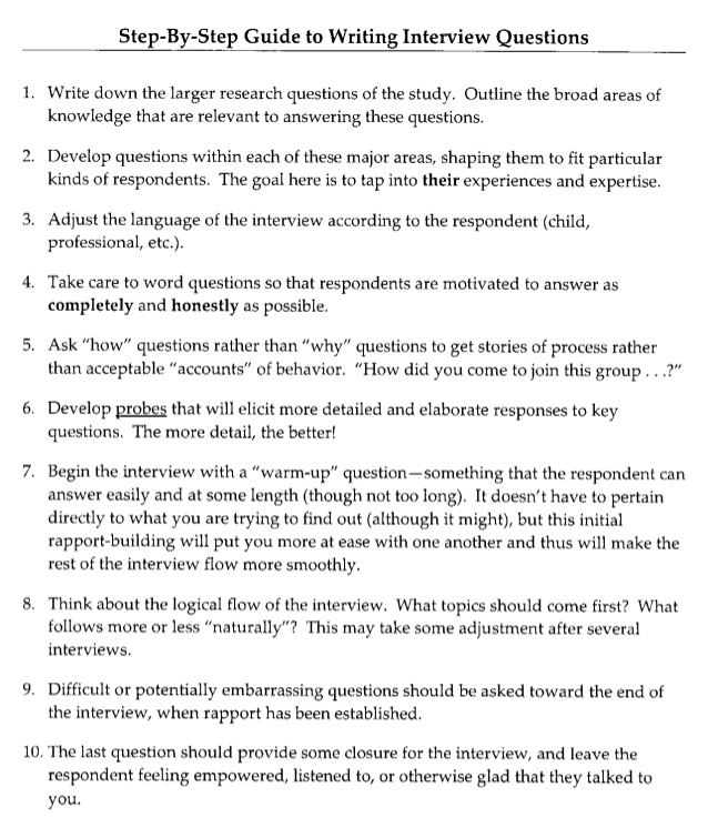 Example of an interview essay
