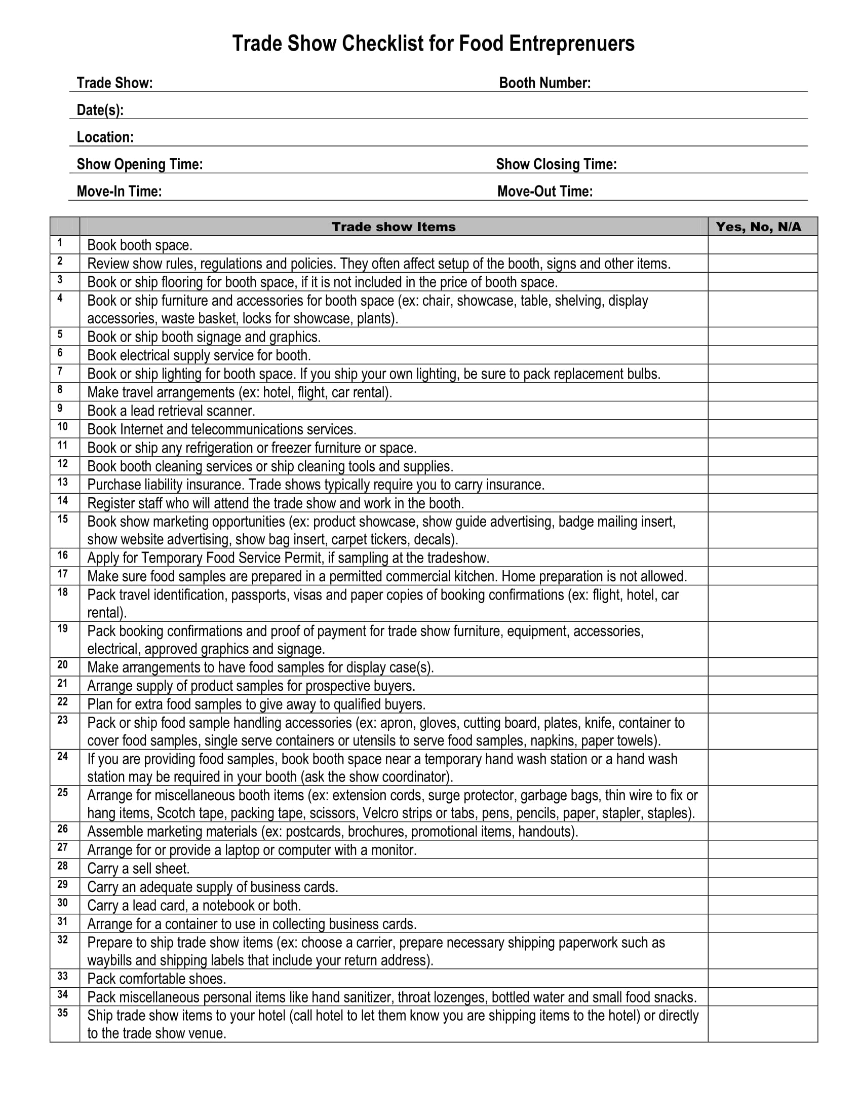Trade Show Checklist 11  Examples Word Google Docs Pages How to