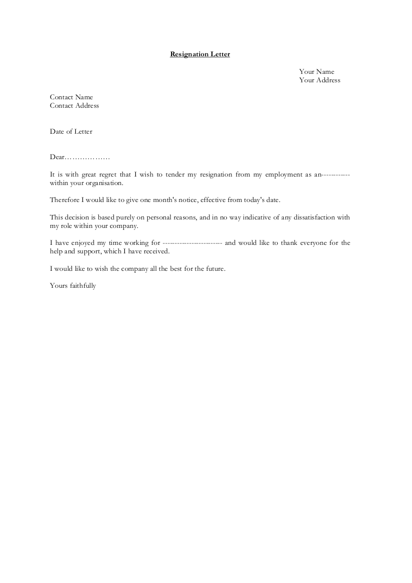 29 Resignation Letter Examples In Pdf Examples