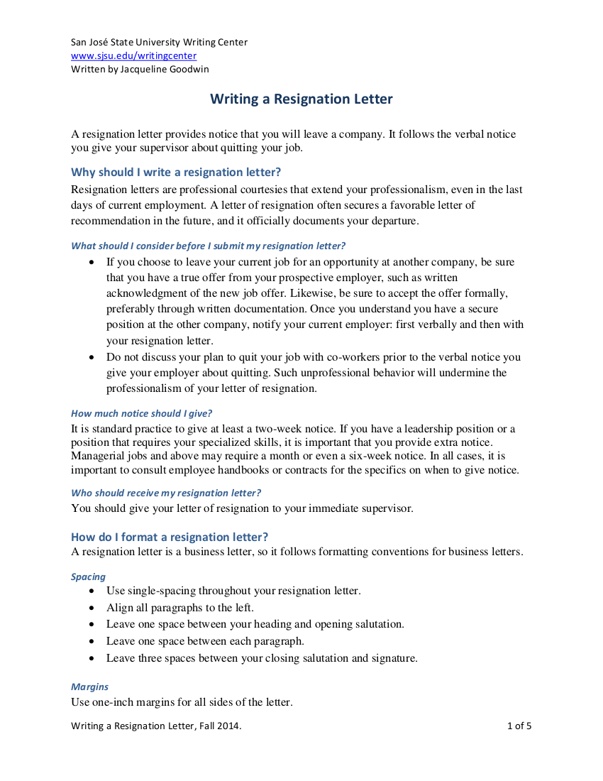 Letter Of Resignation Letter from images.examples.com