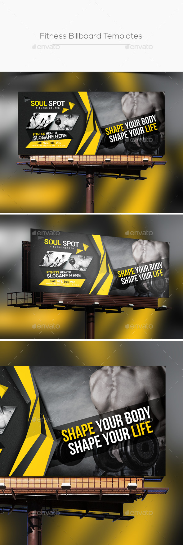 14 fitness billboard templates preview