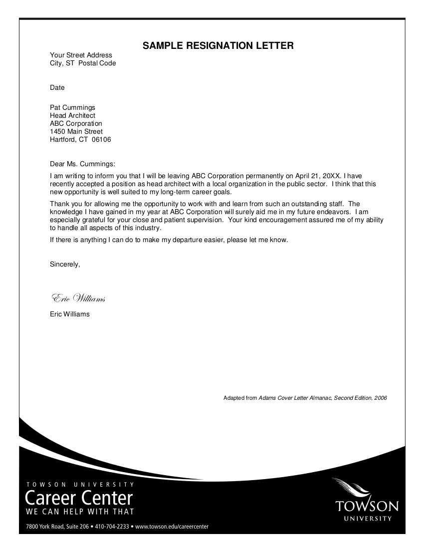 Short Resignation Letter - 8+ Examples, Format, How to Format, PDF, Tips