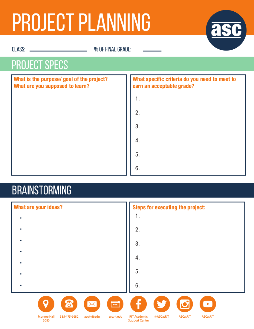 Project Planning Worksheet Example