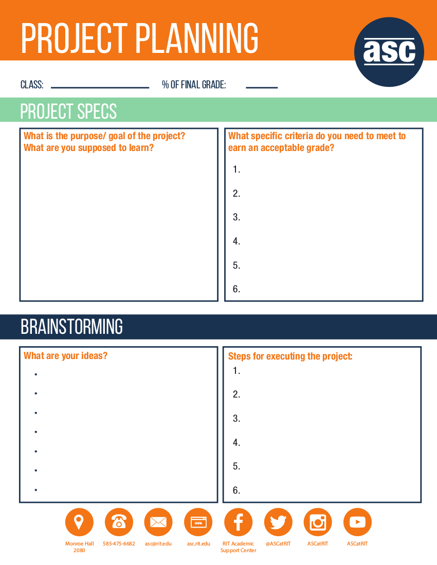 Planning Worksheets