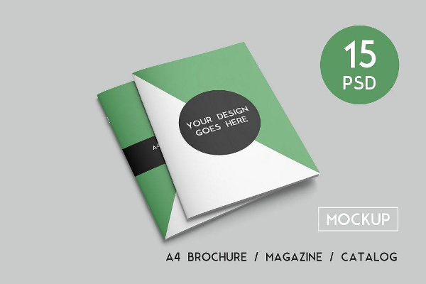 a4 brochure and magazine mockups