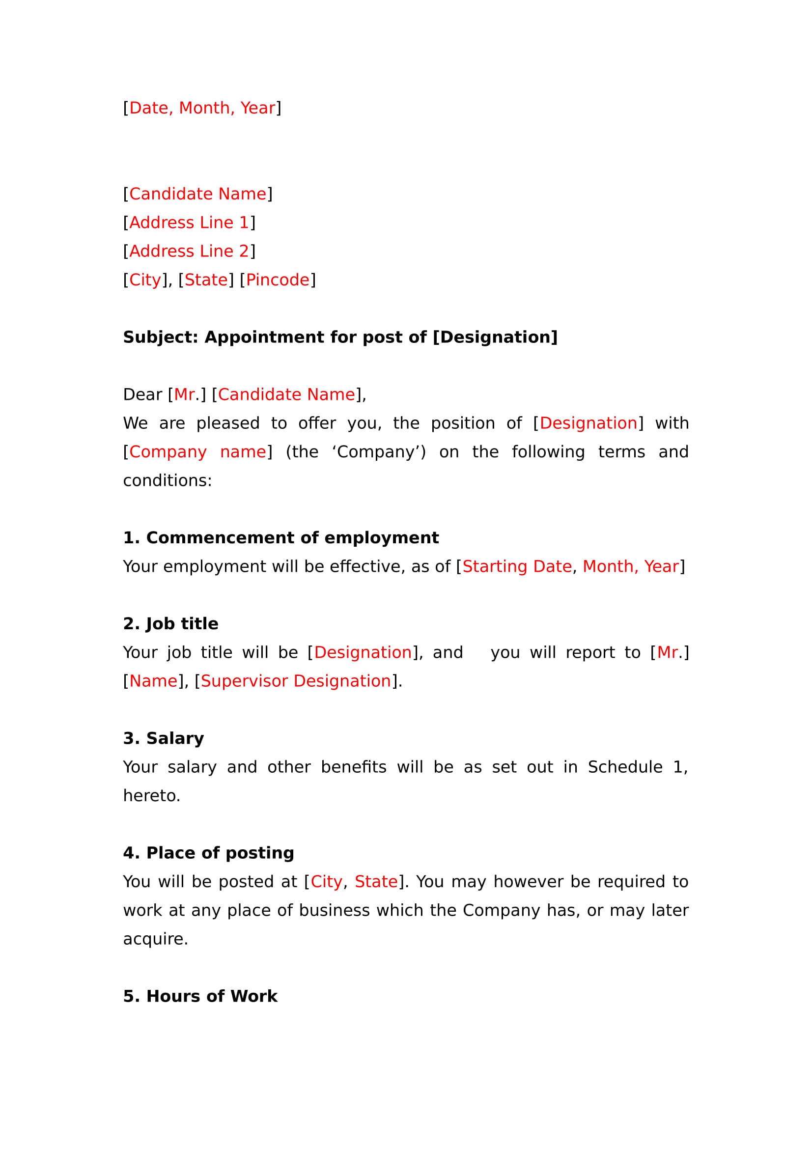 Appointment Letter Examples - 8+ in DOC | Examples