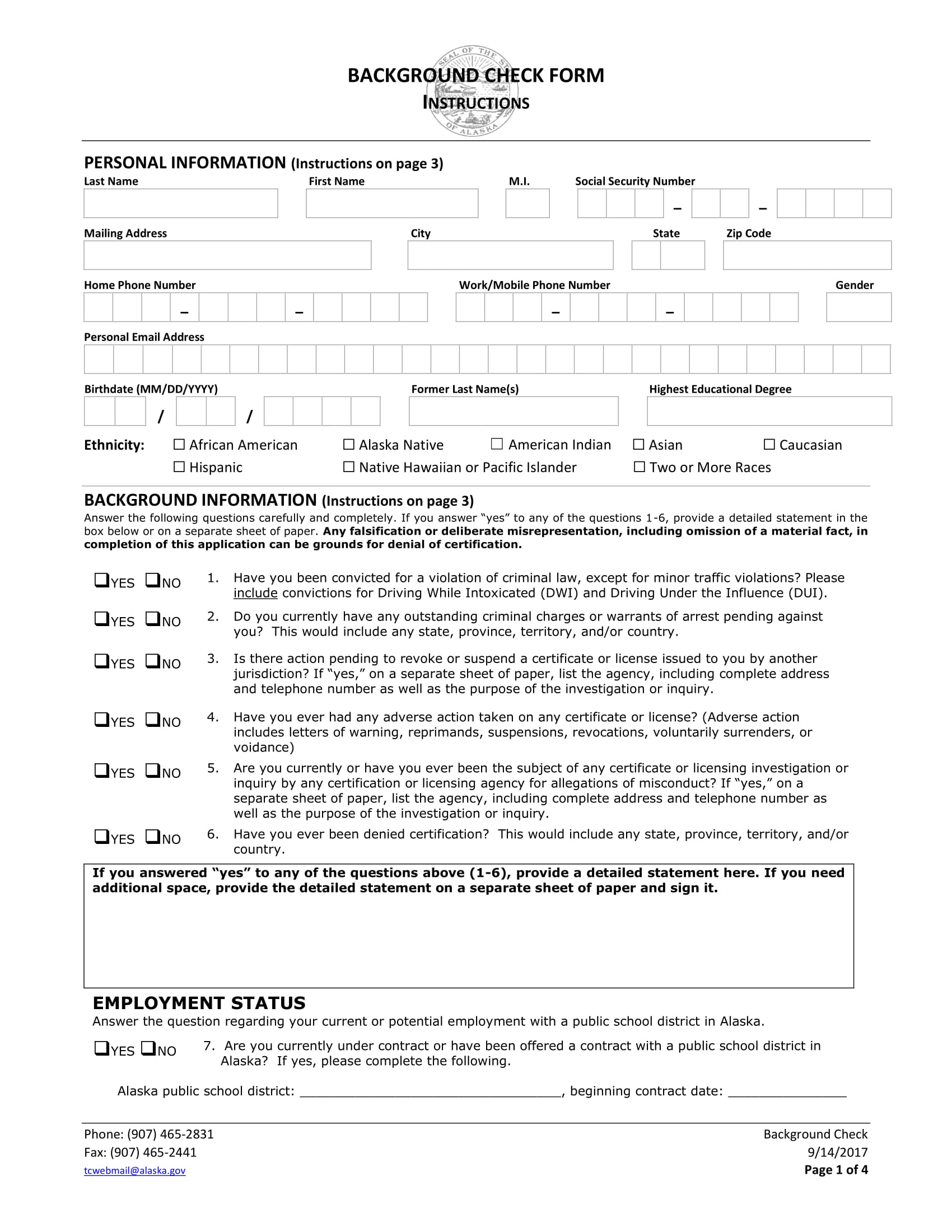 background check form