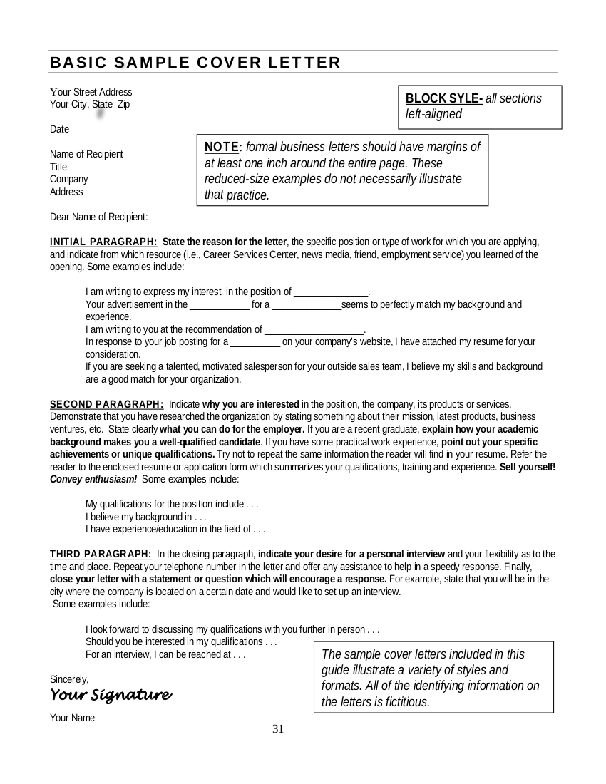 basic cover letter example