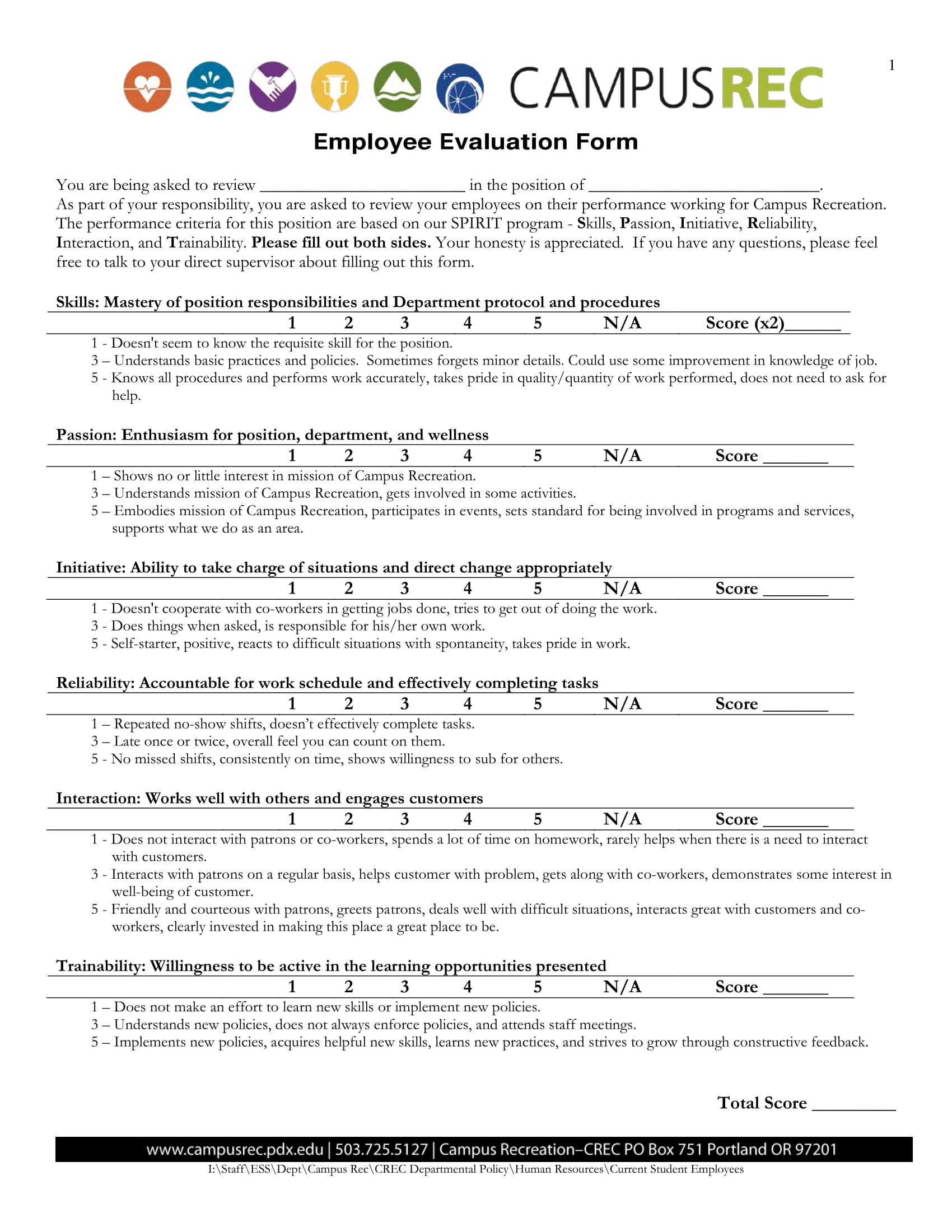 Employee Feedback Form Sample