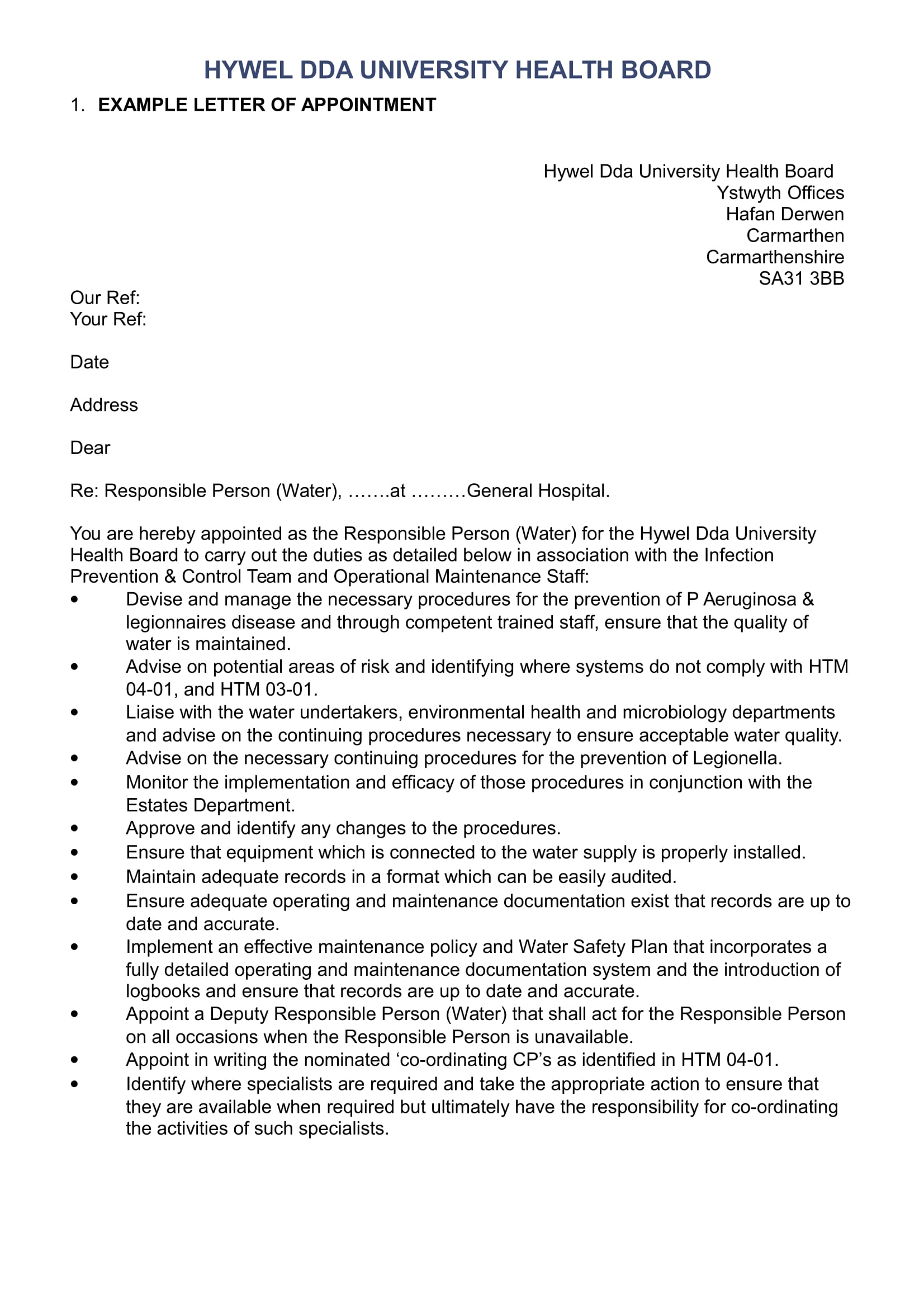 phd supervisor appointment letter