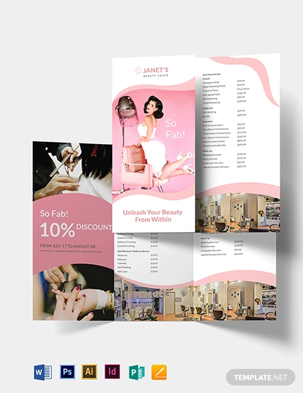 Beauty Salon Trifold Brochure 