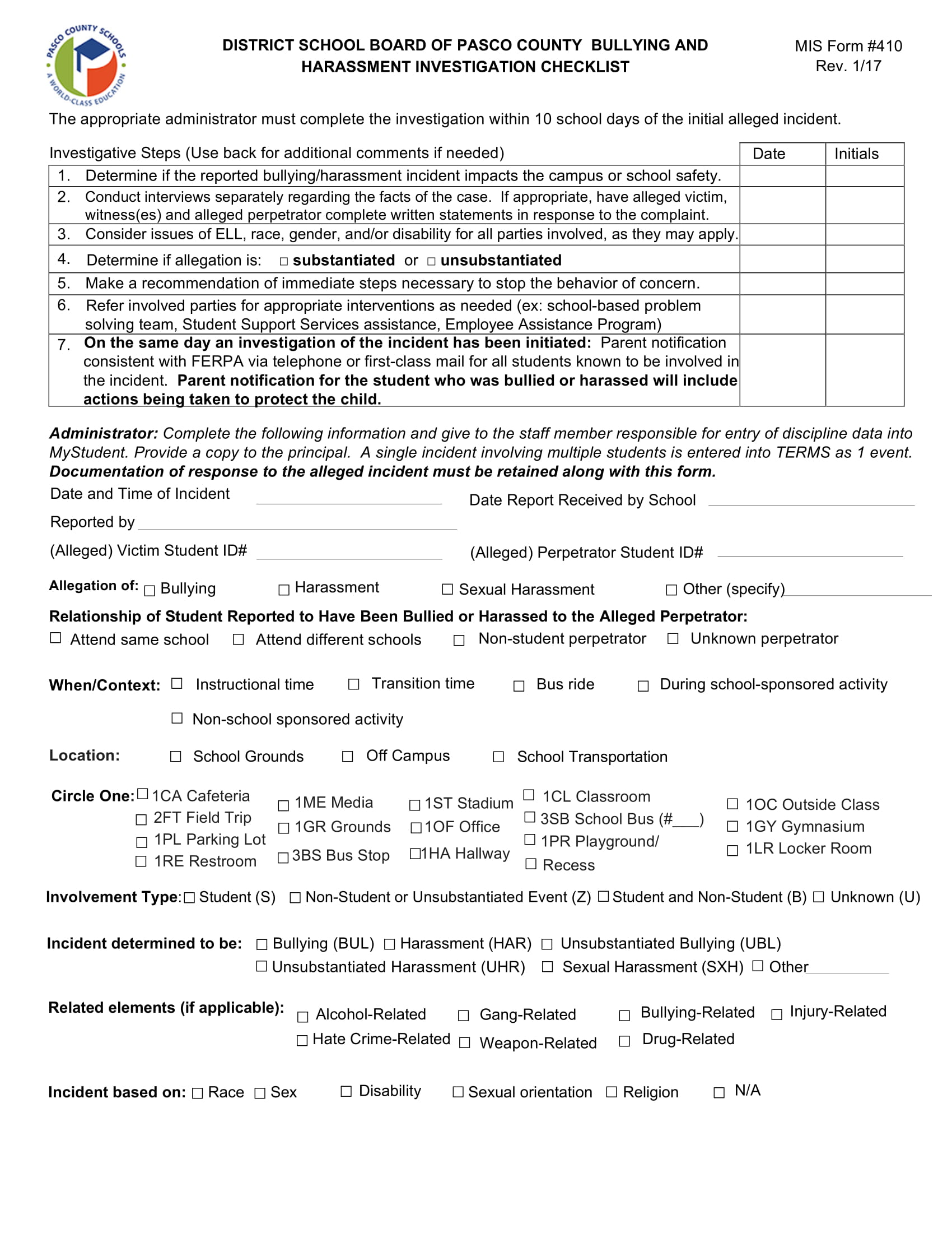 12+ Harassment Investigation Checklist Examples - PDF, Google Docs