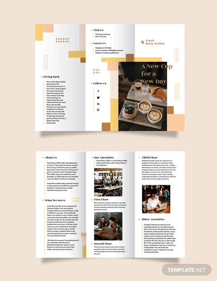 Coffee Shop Tri Fold Brochure Template
