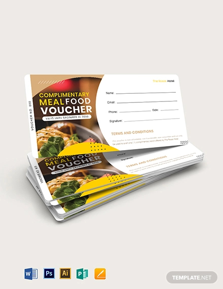 complimentary meal food voucher template