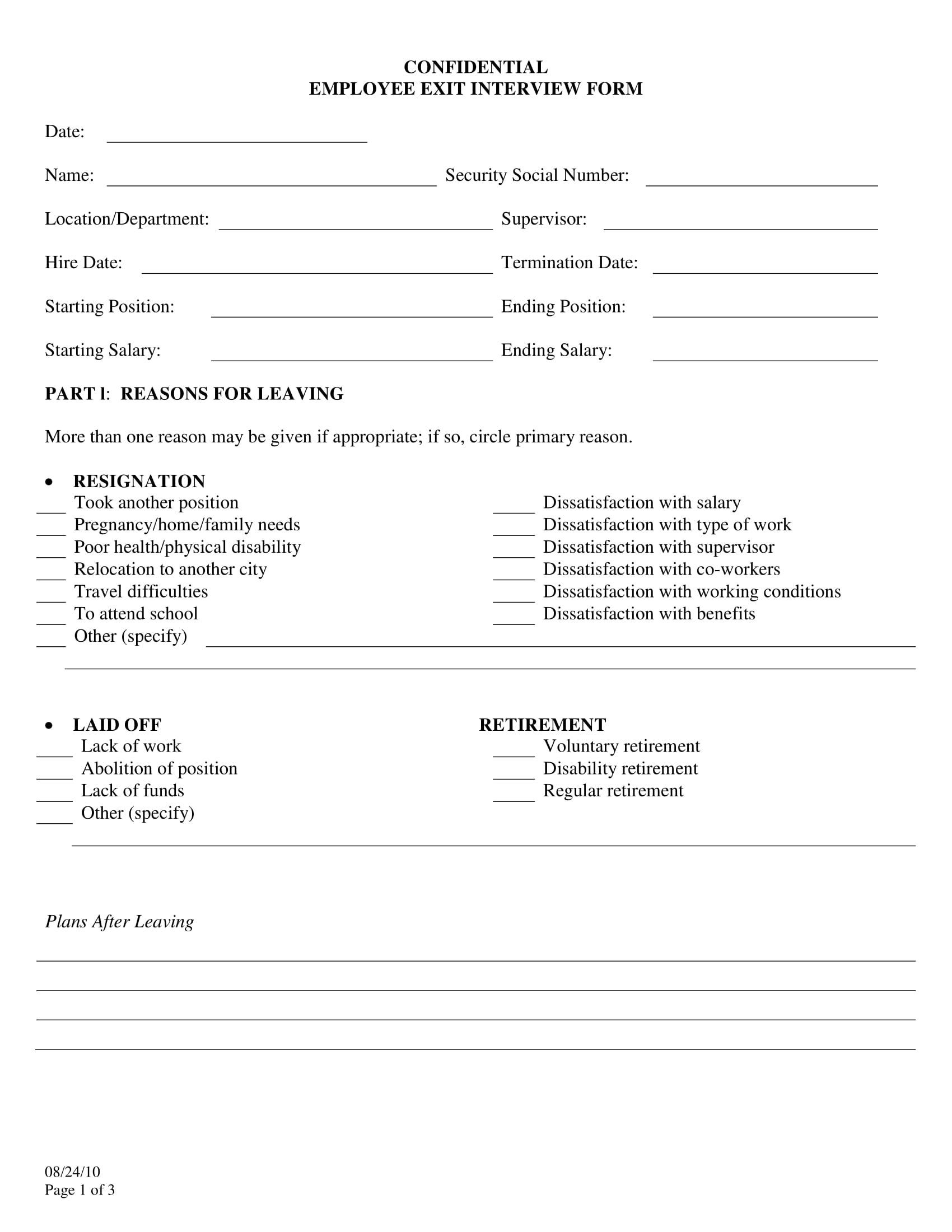 9+ Exit Interview Form Examples - PDF | Examples