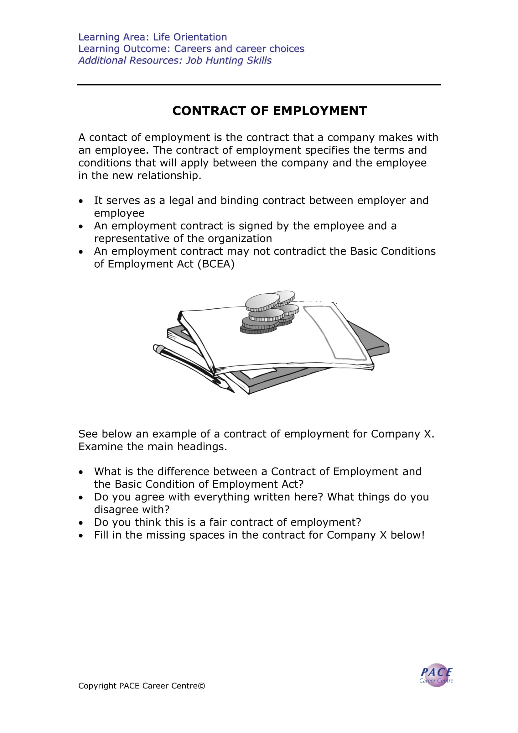 contract of employment example