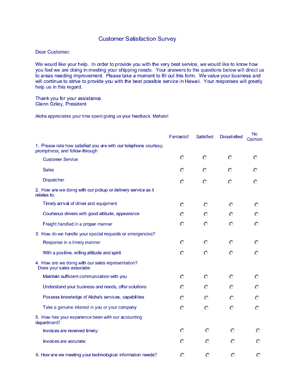 6 Customer Satisfaction Survey Examples PDF Word Examples