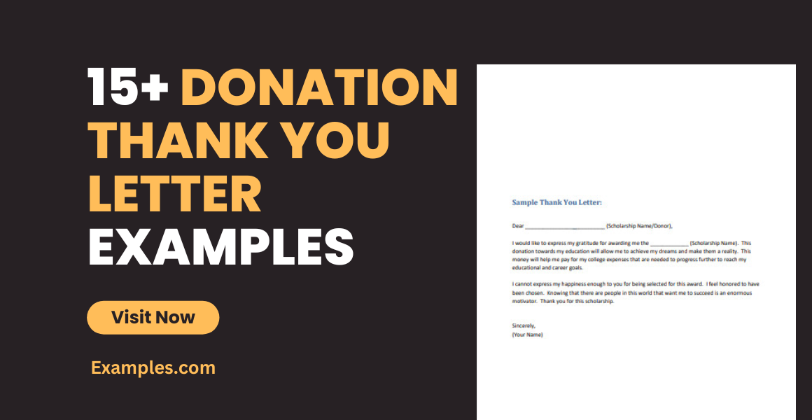 Donation Thank You Letter Examples
