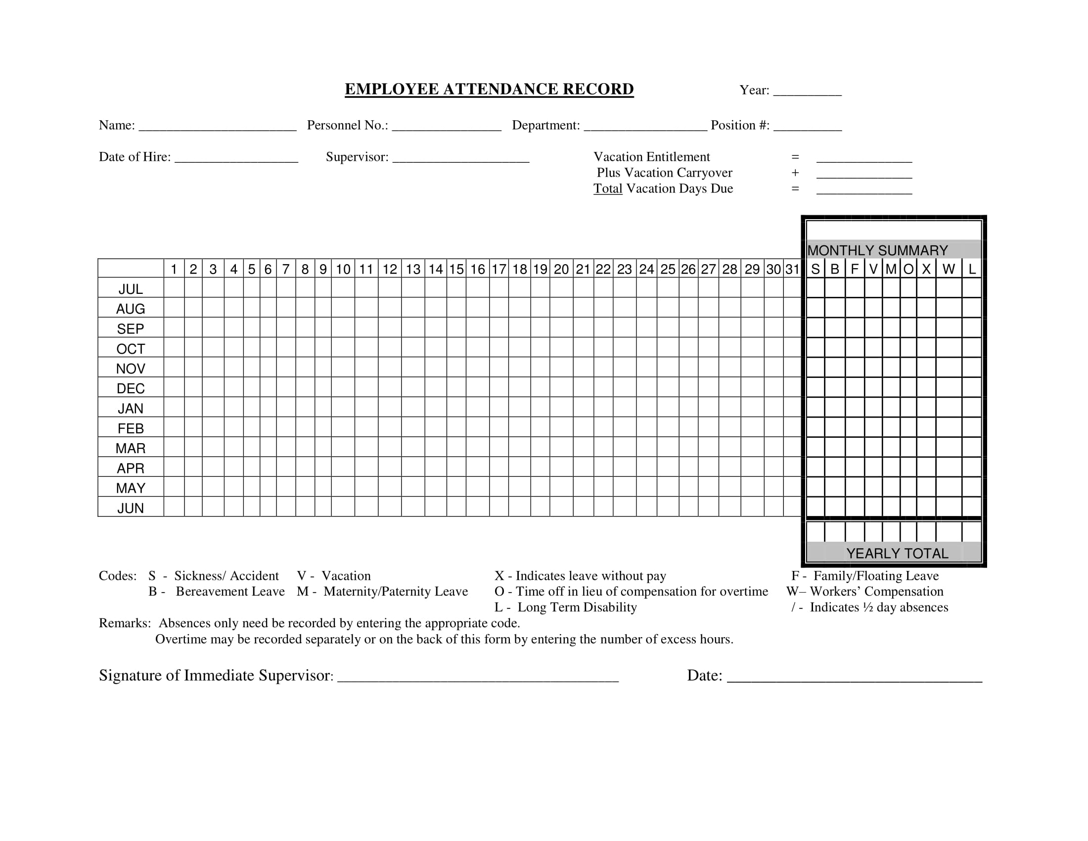 9 Employee Attendance Form Examples PDF Word Examples