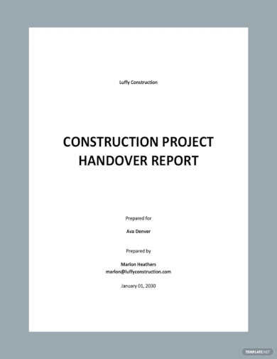 editable handover report template