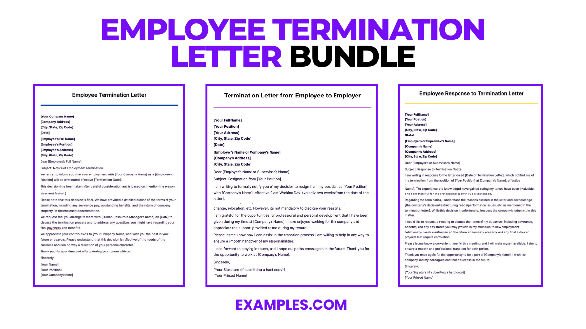 Employee Termination Letter Bundle