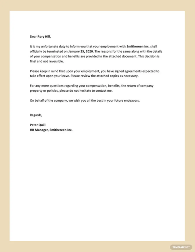 Employee Termination Letter Template