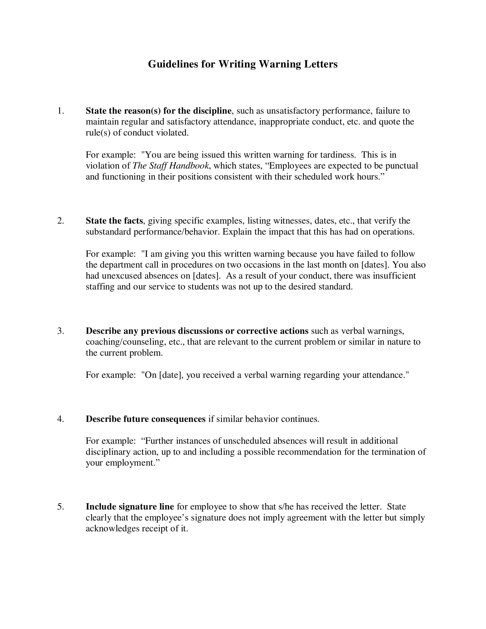 Reprimand Letter For Tardiness Collection Letter Template Collection