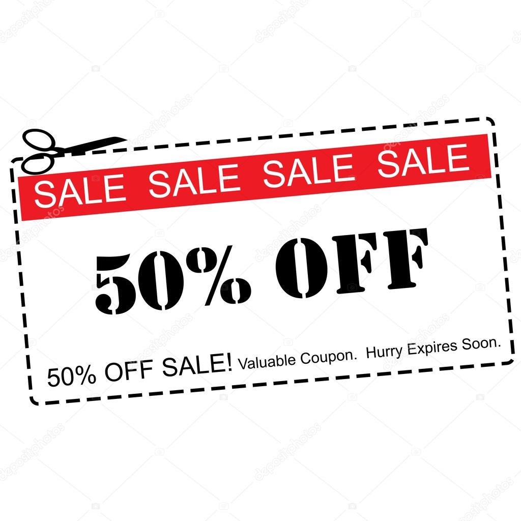 fifty percent off sale coupon