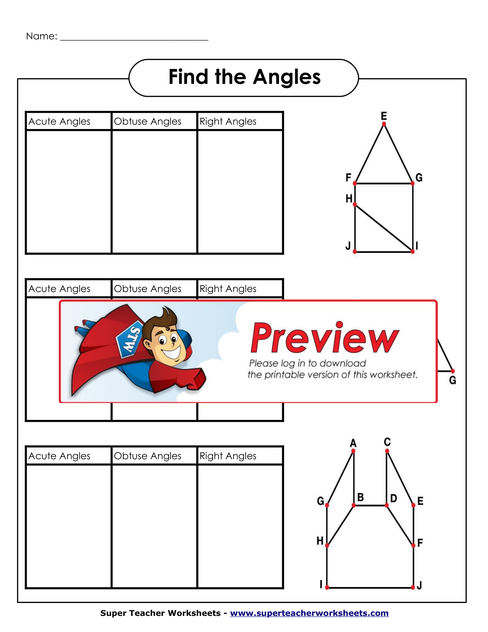 Find the Angles Sample Worksheet