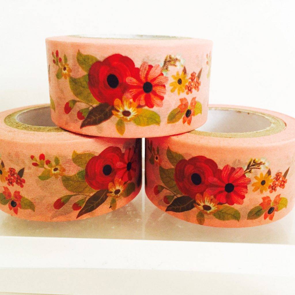 Floral Washi Tape Cover For Notebook