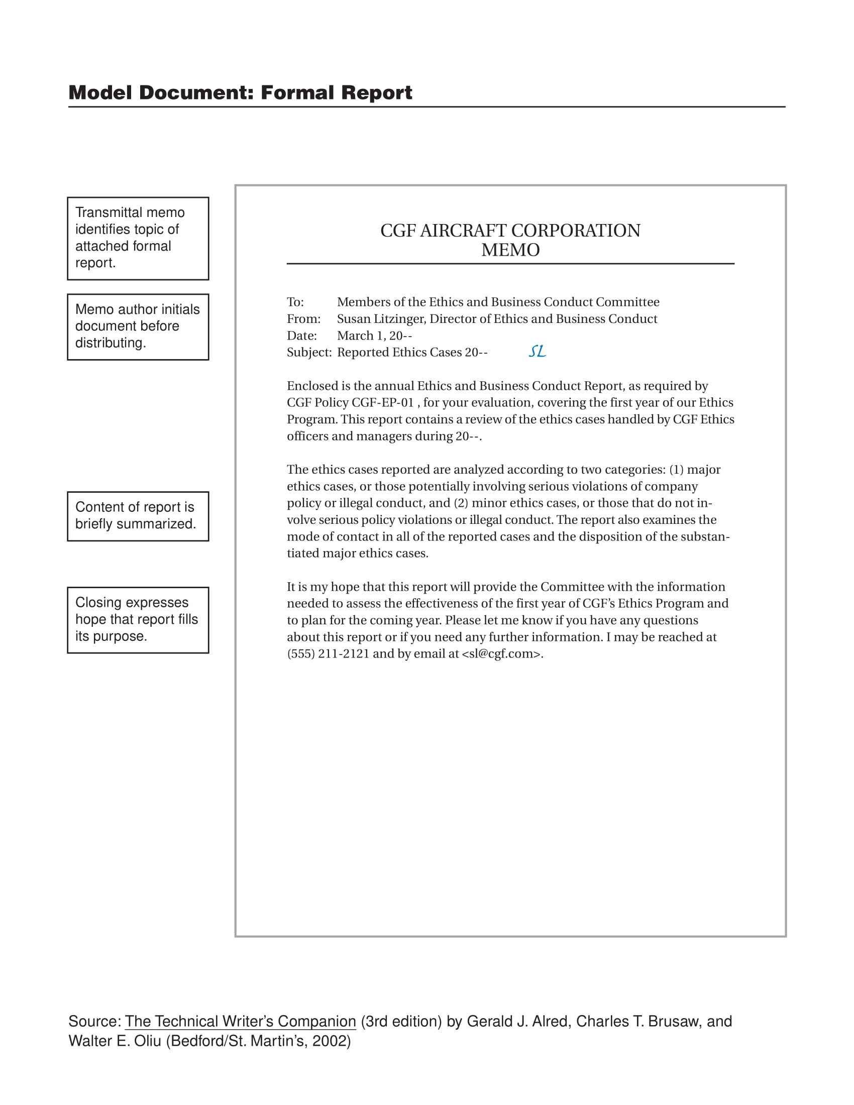 formal report writing format