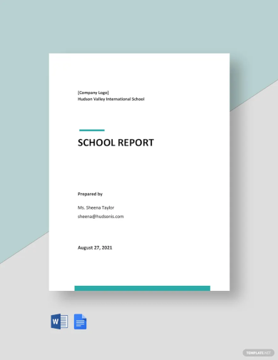 Free Sample School Report Template