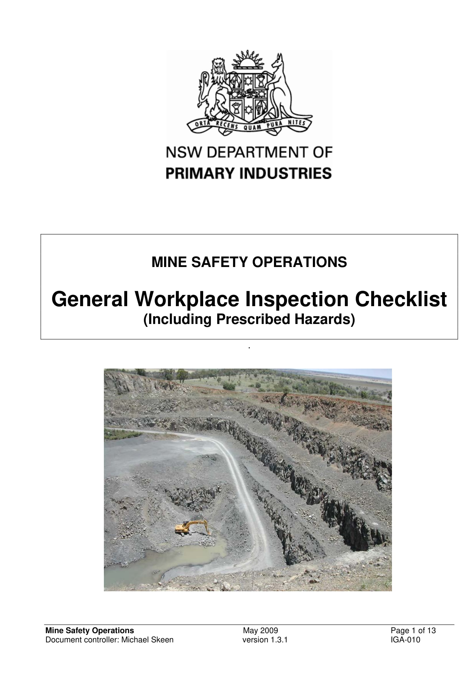 General Workplace Inspection Checklist Example