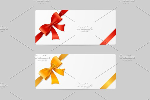 gift card template with ribbon