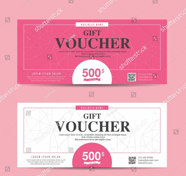 gift voucher template with colorful pattern