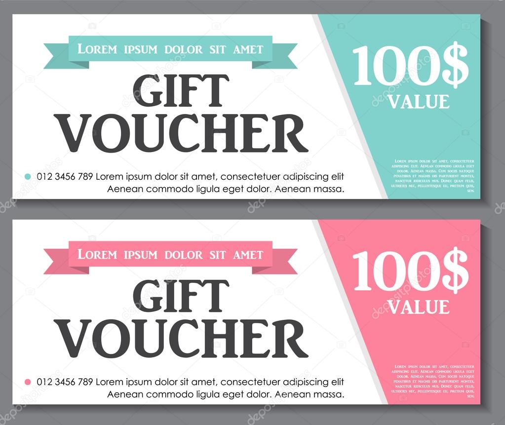 gift voucher template with sample text vector illustration