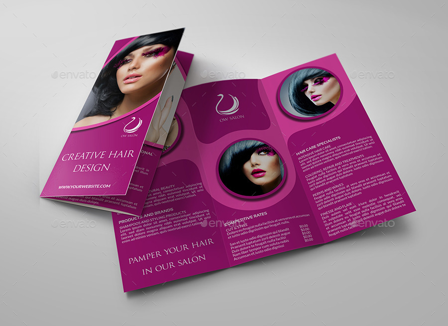 Hair Salon Tri Fold Brochure Design Example
