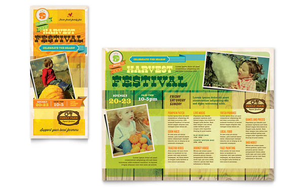 harvest festival brochure template design