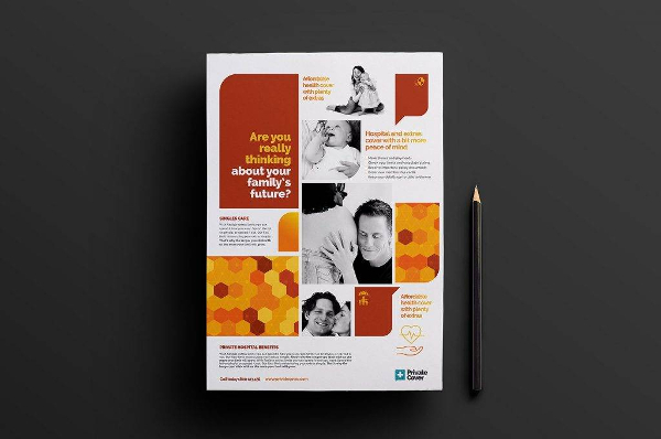 health insurance poster and brochure template