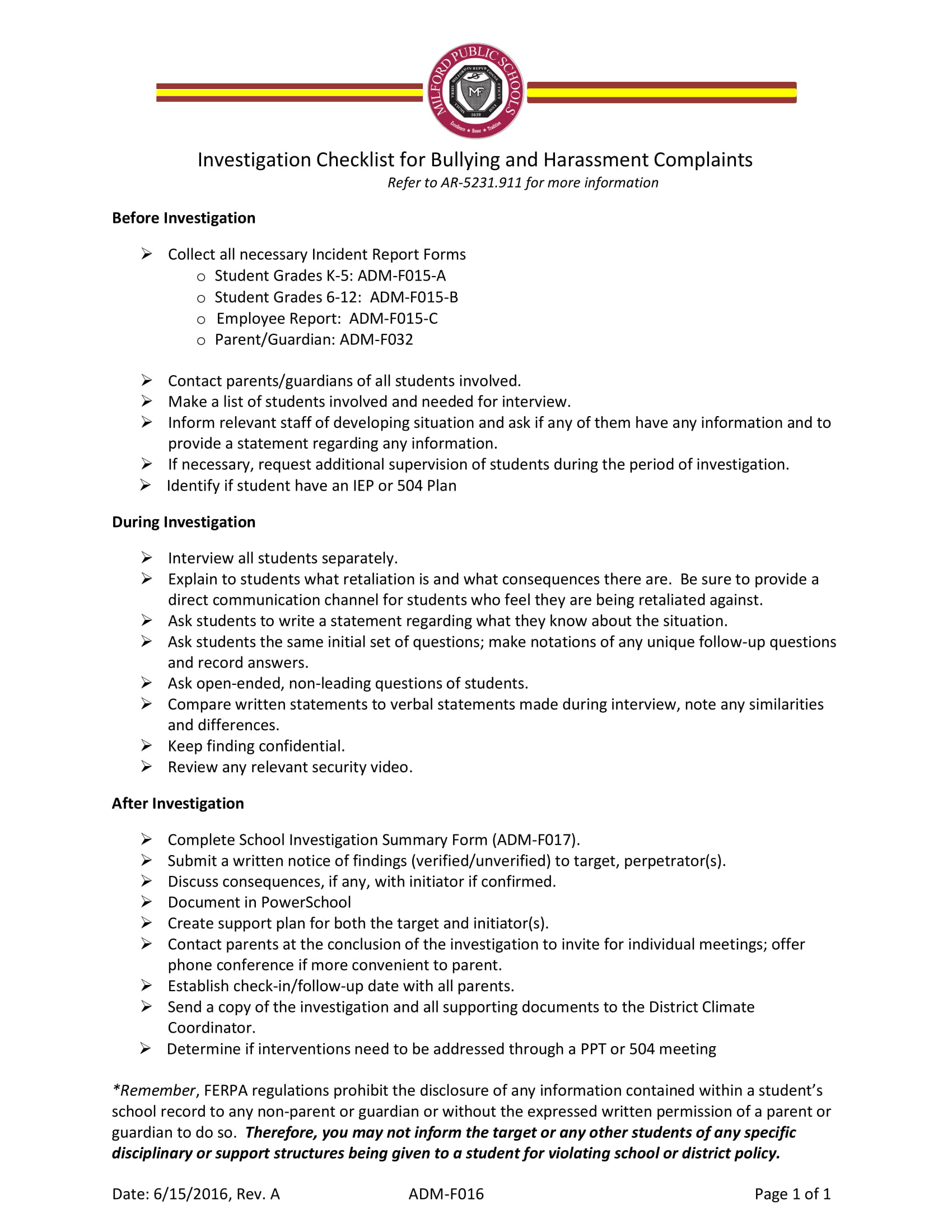 Hr Investigation Report Template