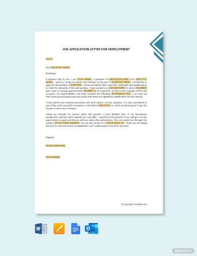 job application letter for employment template1
