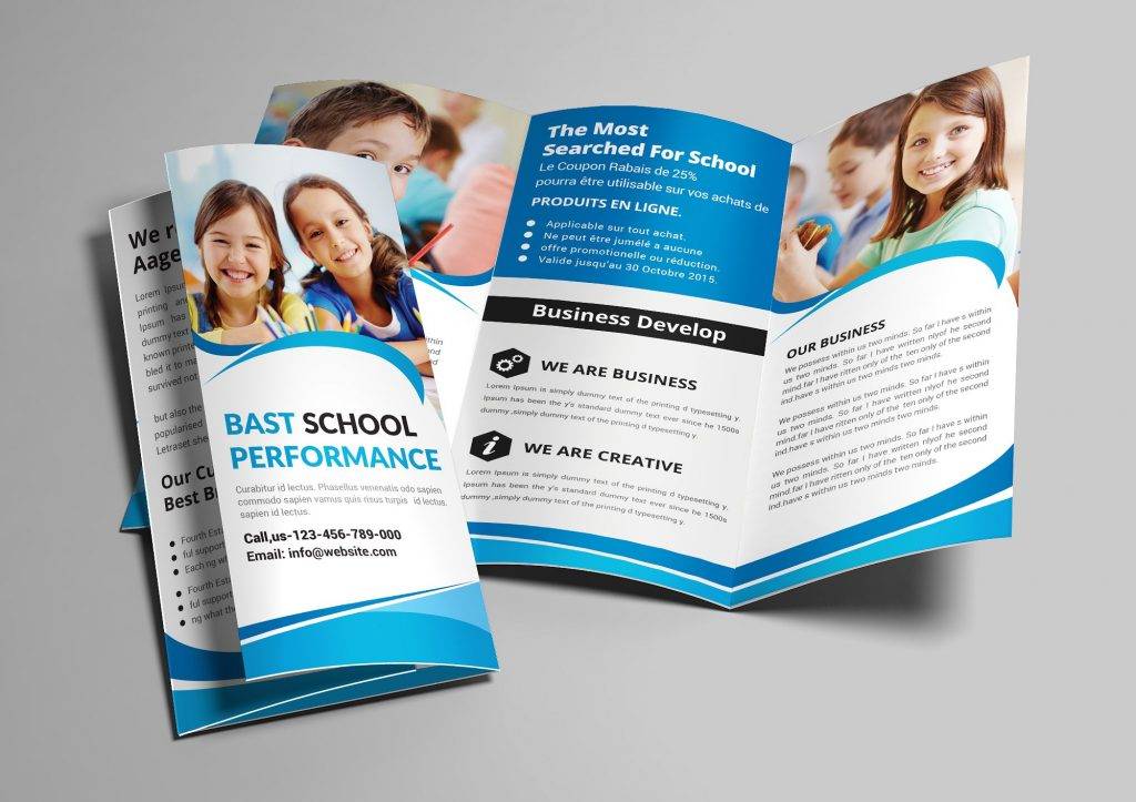 junior school trifold brochure example