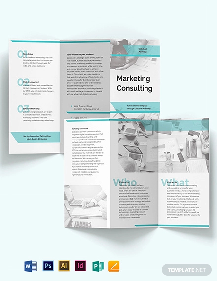 marketing consultant tri fold brochure template