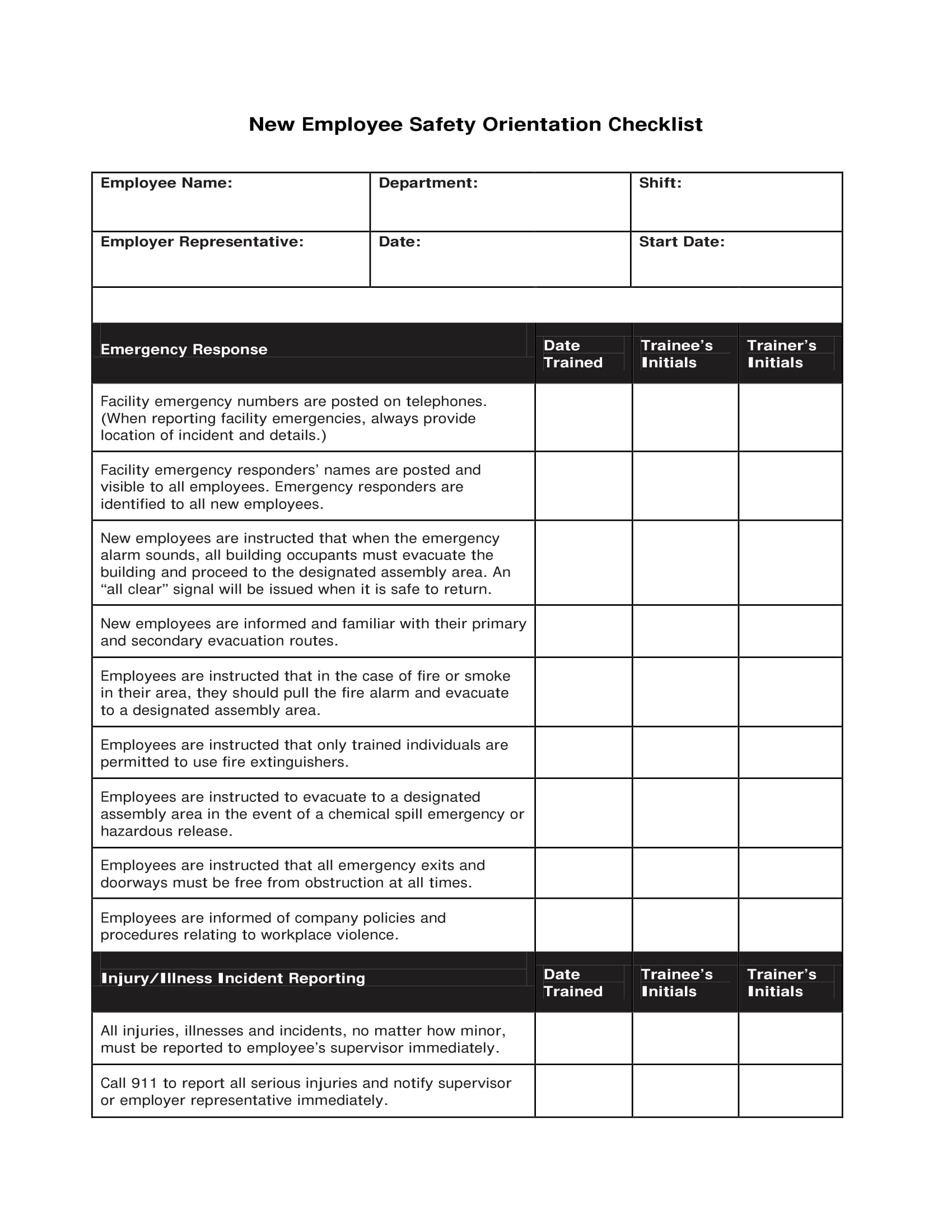 new employee orientation template