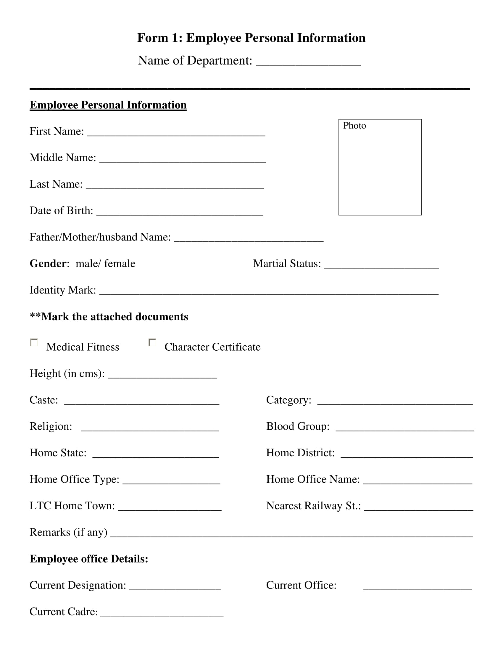 Employee Information Form 31  Examples in Word PDF Examples