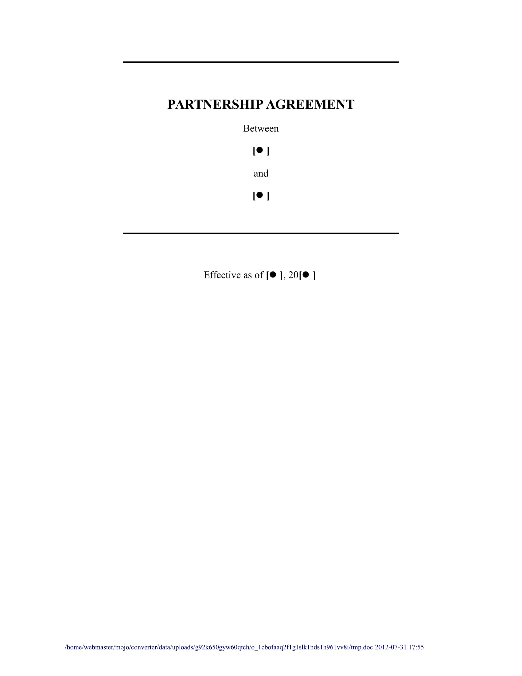 partnership agreement sample