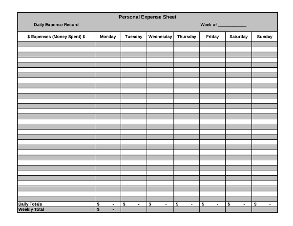 Expense Sheet 9 Examples Format Pdf Examples